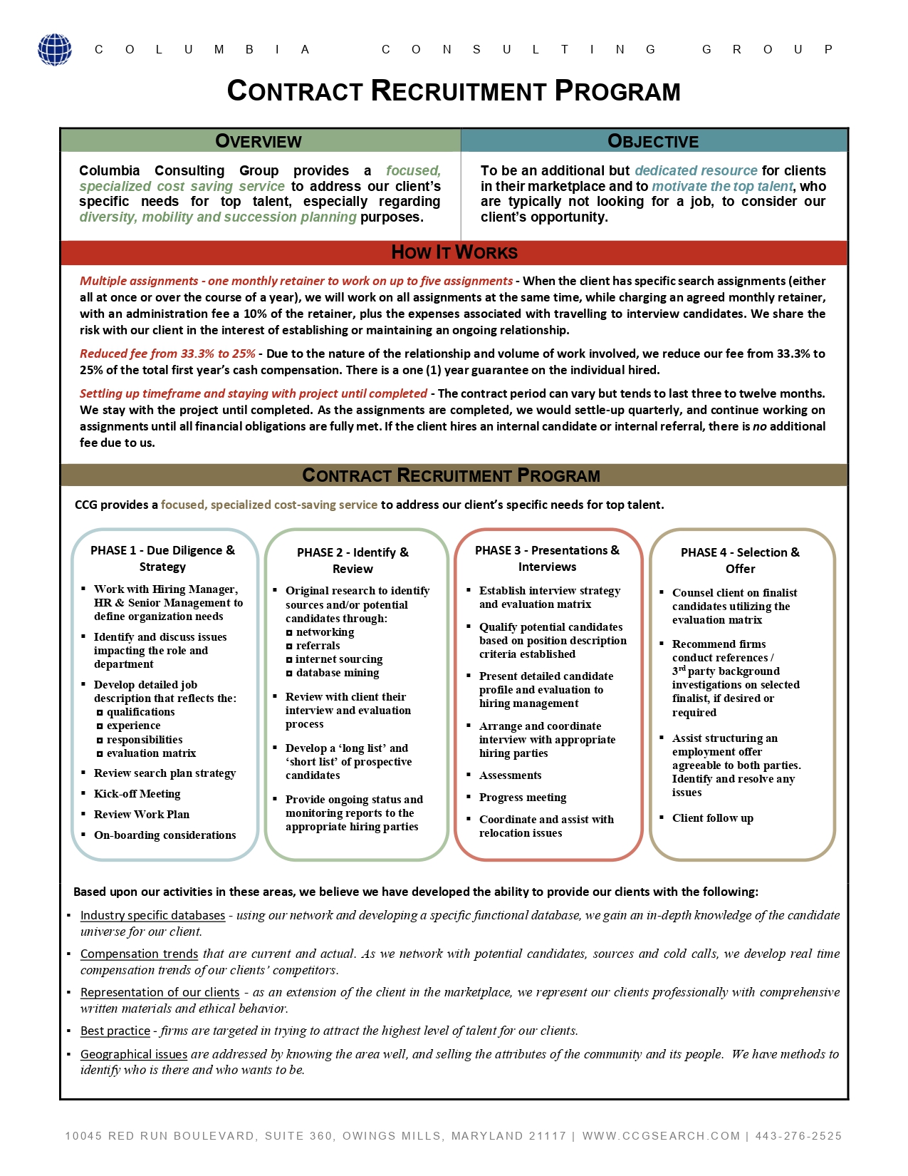 CCG Contract Recruitment Program 2025